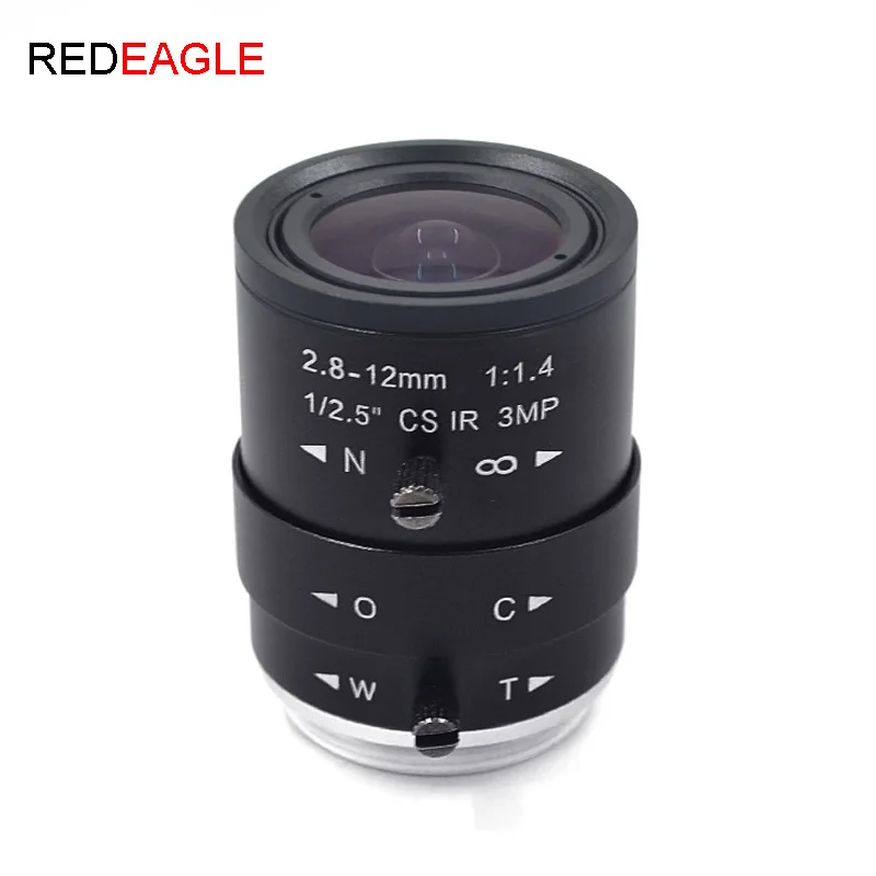 3MP HD CCTV Lens 2.8-12mm Varifocal Manual Adjusting Zoom Focus CS Mount For Industrial Security Camera