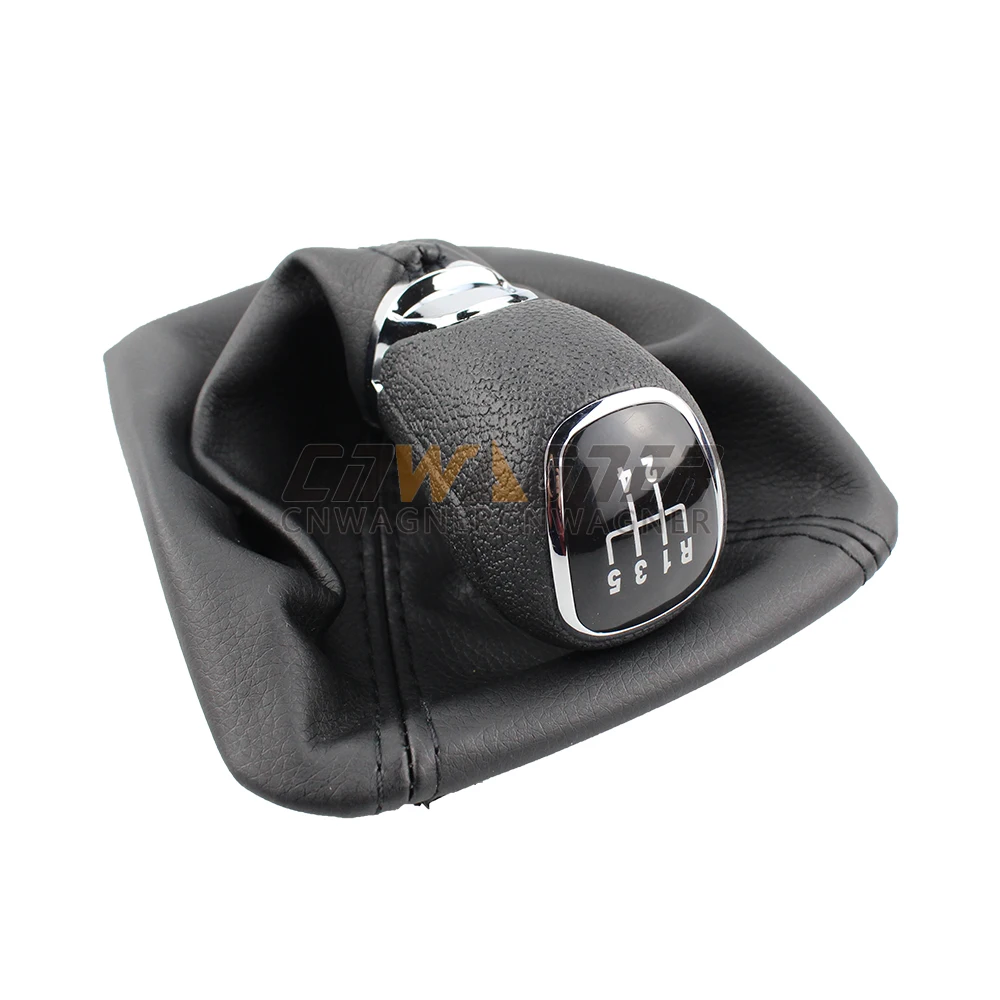 

5 6 Speed Leather Car Shift Gear Knob Lever Gaitor Boot Cover For SKODA Octavia 2007-2014