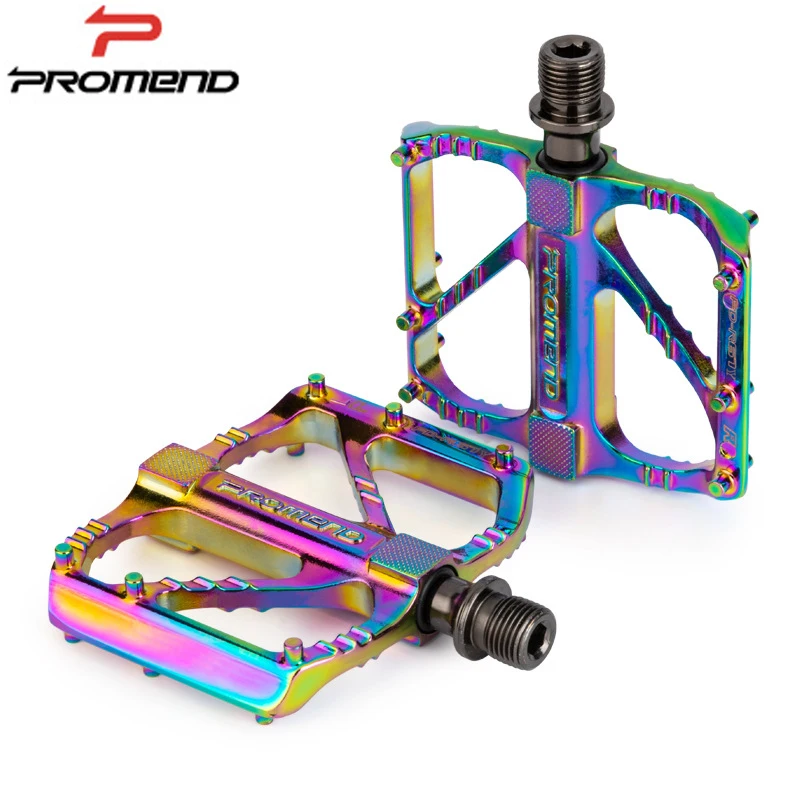 Promend NEW bicycle Flat pedal 3 bearing Ultralight aluminum alloy plating colorful non-slip MTB Road Bike pedals Bicycle parts