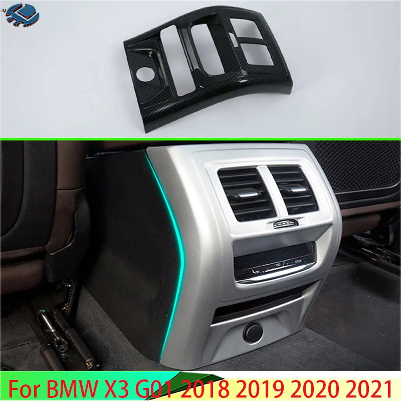 

For BMW X3 G01 2018 2019 2020 2021 Car Accessories ABS Chrome Plastic Plated Armrest Box Rear Air Vent Frame Trim Cover