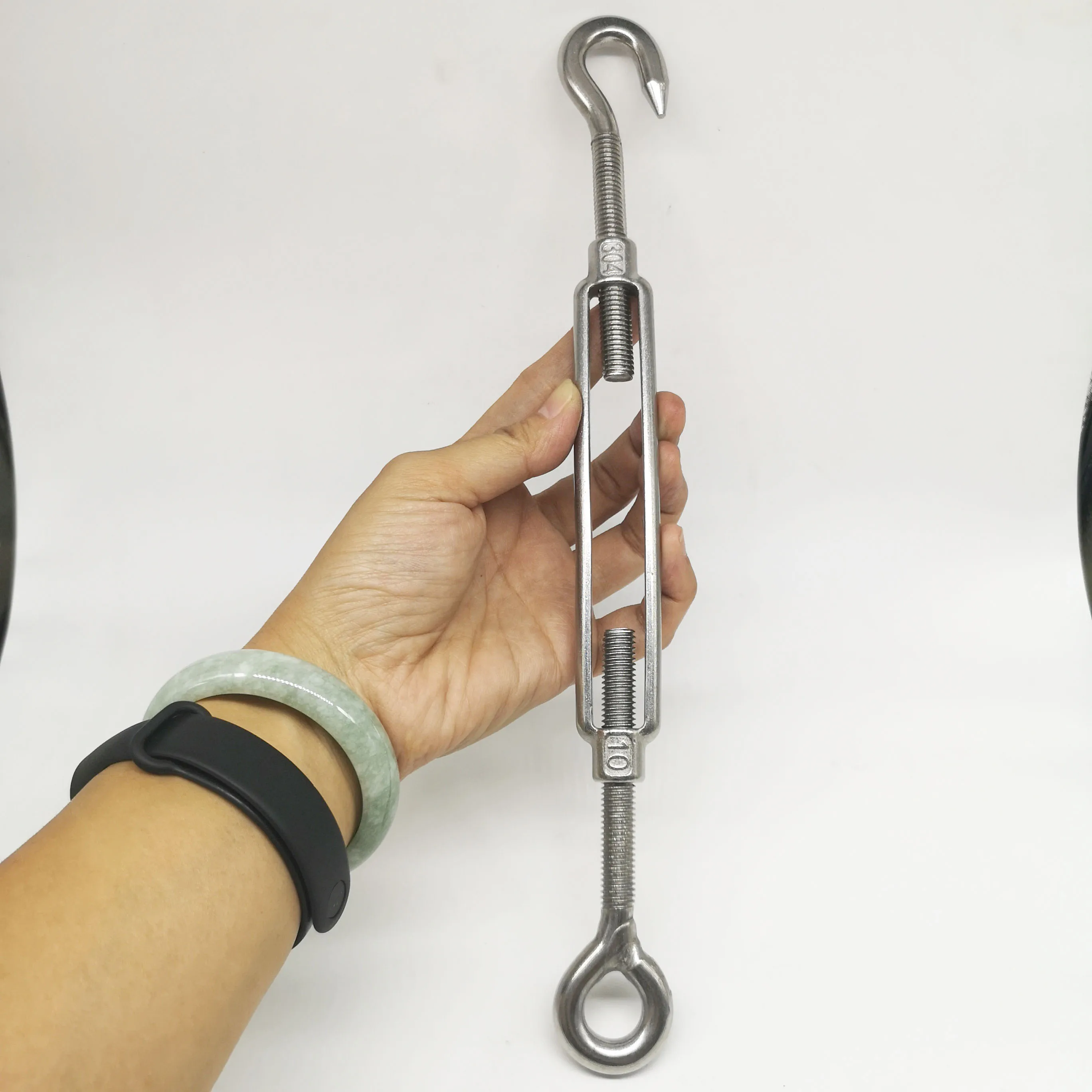 4pcs M10 Hook and Eye Open Turnbuckle 304 Stainless Steel With Working Magnet