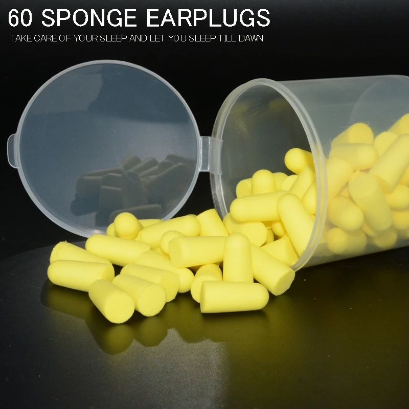 60 Pcs Earplugs For Sleeping Anti-Noise Antinoise Ear Plugs Oordopjes Tapones Oido Ruido Sponge Noise Canceling Reduction Sleep