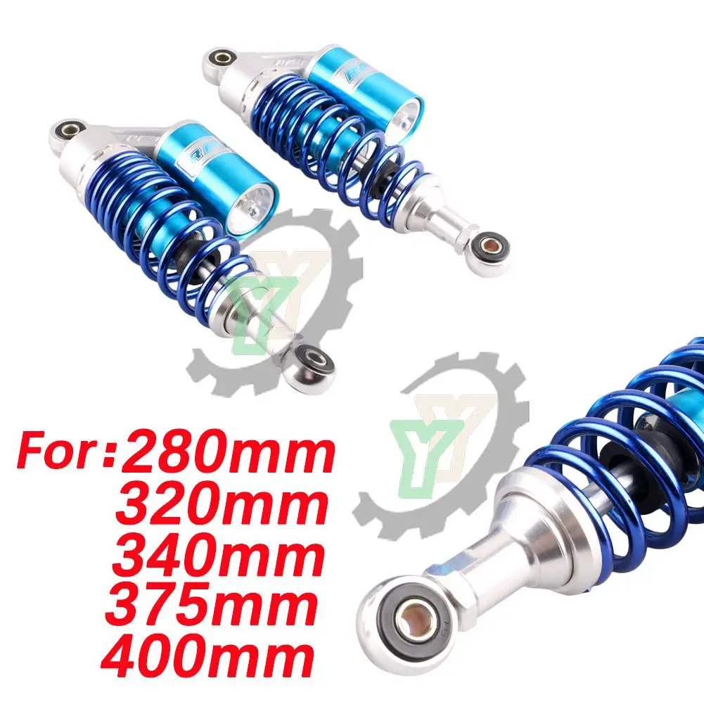 

Universal Motorcycle 280MM 320MM 340MM 375 400MM Pair Rear Air Shock Absorbers Suspension ATV Quad Scooter Kart Dirt Bikes Motor