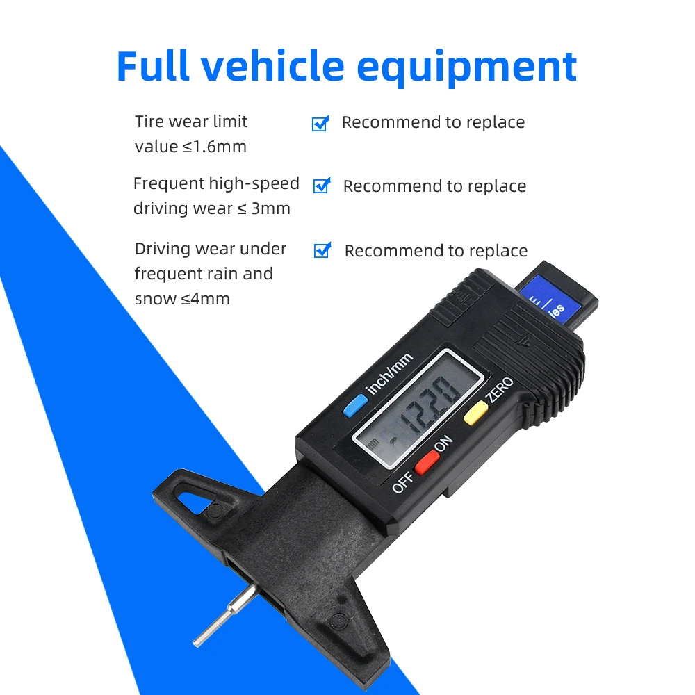 Digital Car Tyre Tire Tread Depth Gauge Meter Caliper Thickness Gauges Auto Tire Wear Detection Measuring Tool Monitoring System