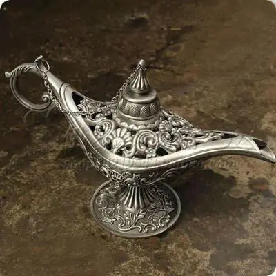 Pewter, re-classical wishing lamp ornaments, Russian pewter, Aladdin magic lamp, Arabian metal hollow ornaments