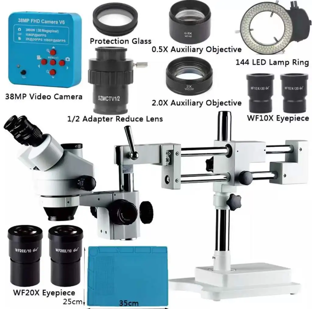 

Trinocular Microscope With Bracket+Camera For Mobile Phone PCB Repair Electronic Device