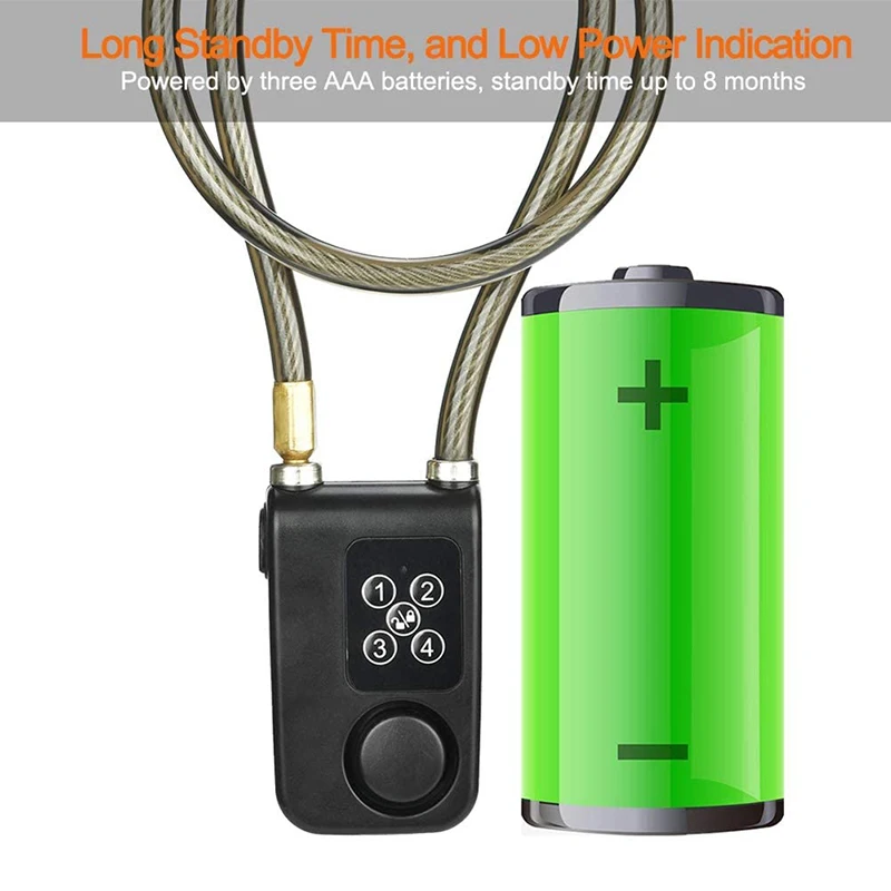 Alarm Lock Wireless Remote Control  Bicycle Lock Timely Alarm Waterproof Electric Bike Motorcycle Chain Smart Bluetooth Remote