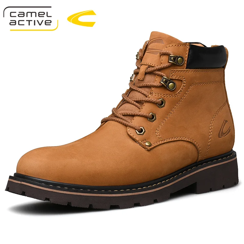 

Camel Active New Men's Boots Winter Man Cushioning Genuine Leather Tooling Boot Textured Scrub Male Ankle Botas Footwear