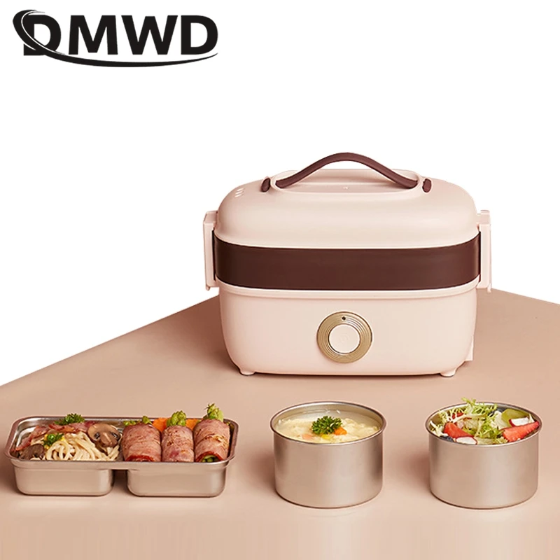 Fast Heating Food Steamer Egg Boiler Electric Rice cooker Insulation Portable Lunch Box 2 layer stainless steel Food Container