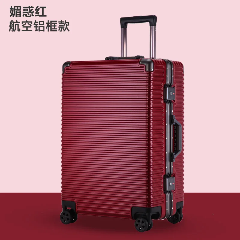 Valise à roulettes TSA avec verrouillage par mot de passe, bagage à roulettes, valise de haute qualité avec cadre en aluminium épais, 18, 20, 22, 24 pouces