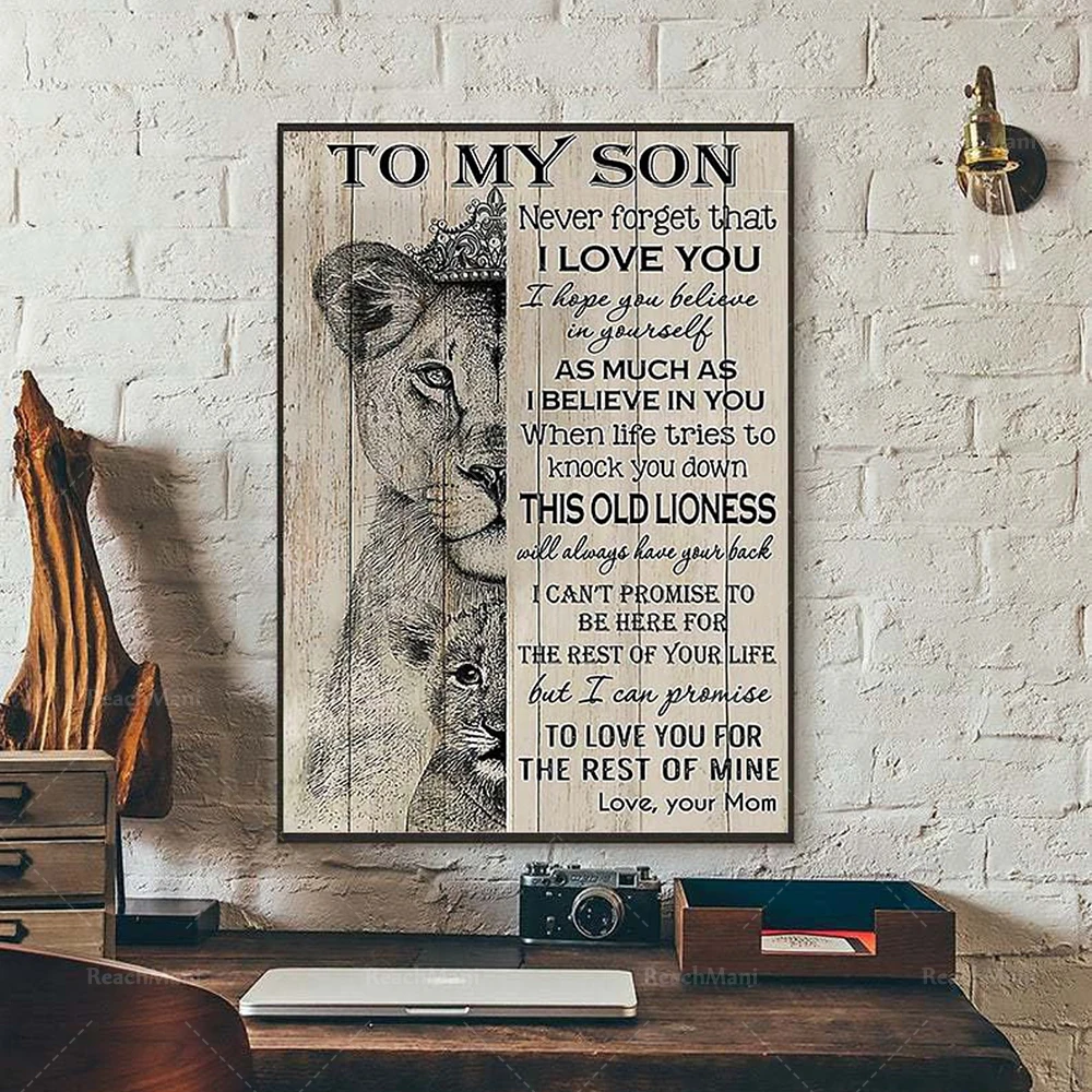 Lion Gives My Son Loves Your Mom Poster, Printed Wall Art, Lion Gives My Son Poster, Posters About Family, Poster Printing, Mom