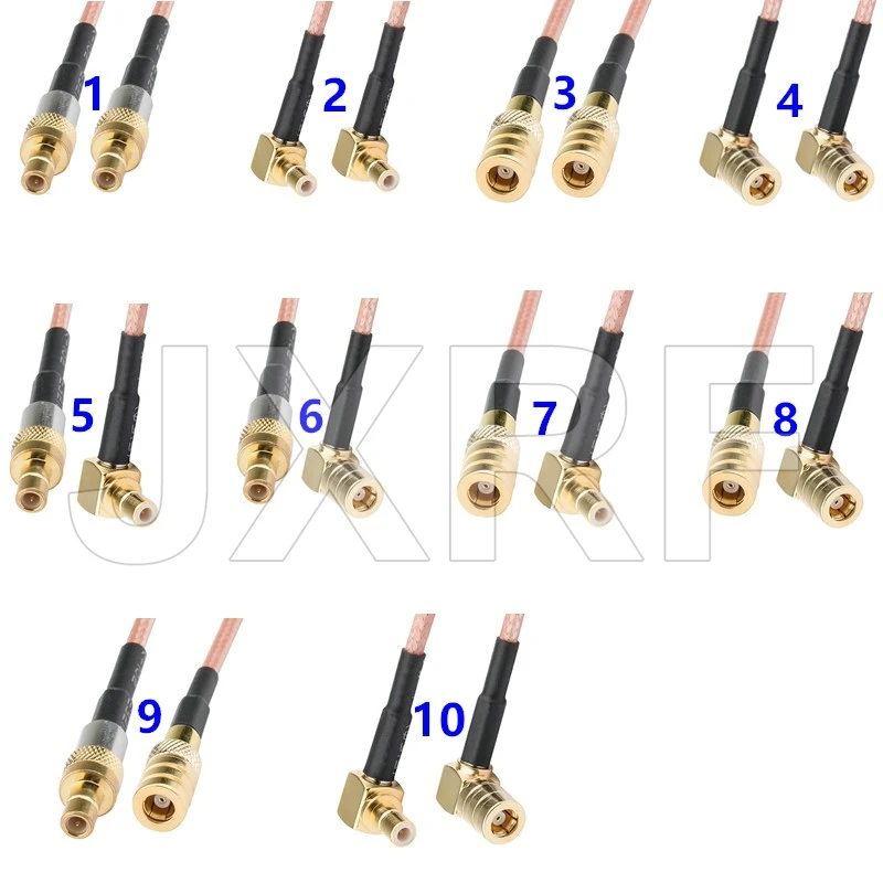 JXRF Connector SMB Male Female to SMB Male Female Right Angle Pigtail Jumper RG316 Cable 10CM-5M
