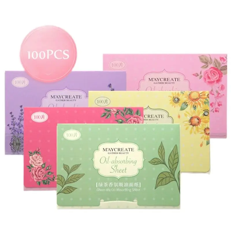 100sheets/pack Facial Oil Blotting Sheets Oil Absorbing Papers Face Cleanser Acne Treatment Deep Cleansing Oil Control Tool