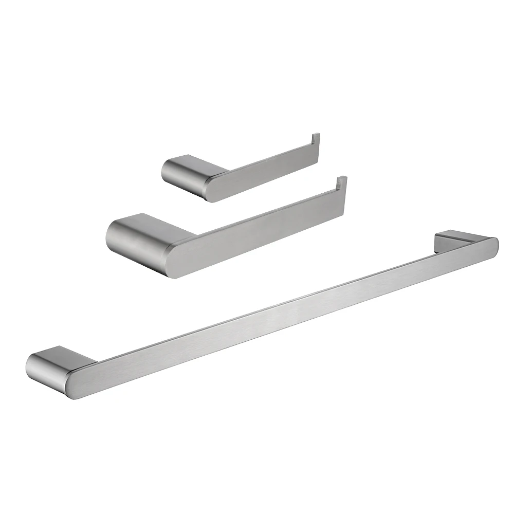 Imagem -02 - Parede em Suporte do Papel Higiênico Barra de Toalha Banheiro e Cozinha Acessórios de Hardware Cromo e Preto Aço Inoxidável de