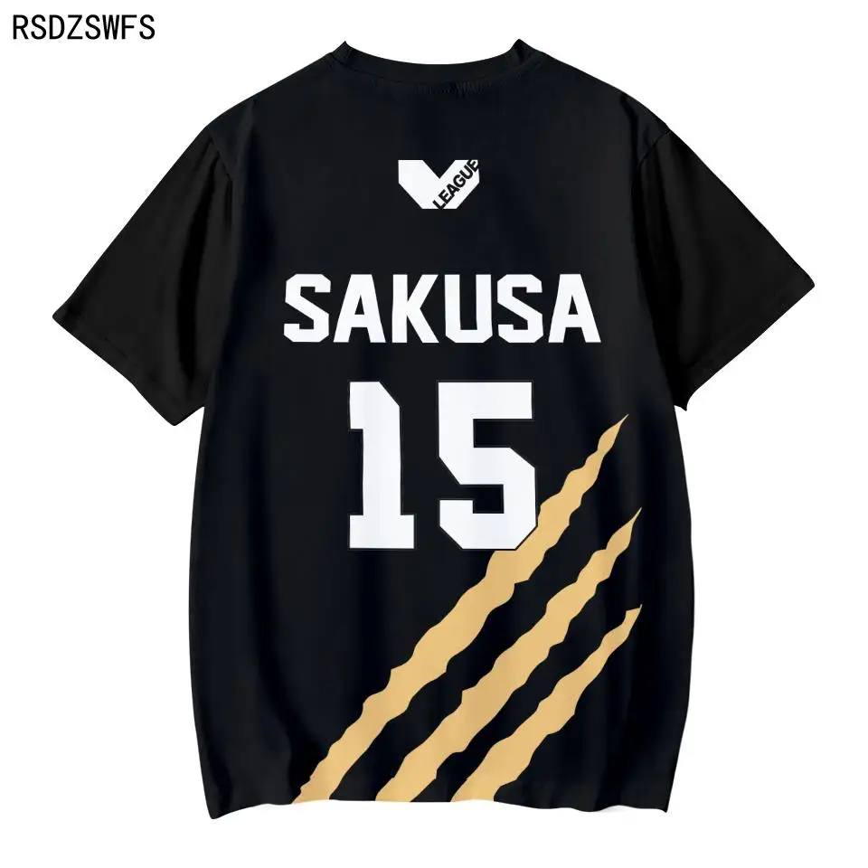 Haikyuu MSBY Black Jackal 3D Summer T-shirt Cartoon Tees O-neck Fashion Short Sleeve Piece Cartoon Casual Anime Women/men/kids