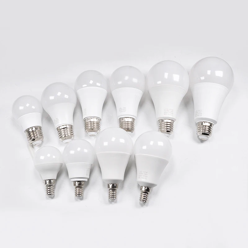 KPS 복합 알루미늄 LED 램프, 에너지 절약 앰플 스포트라이트, E27, E14 전구, 3W, 6W, 9W, 12W, 15W, 20W, 220V, 240V, 10 개