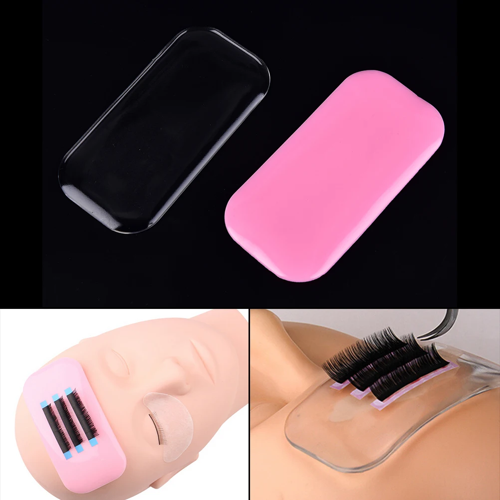 1Pcs Individual EyeLash Stand Reuseable Eye Lashes Silicone Rectangle Pads Extension Stand flexible Make Loose Pallet