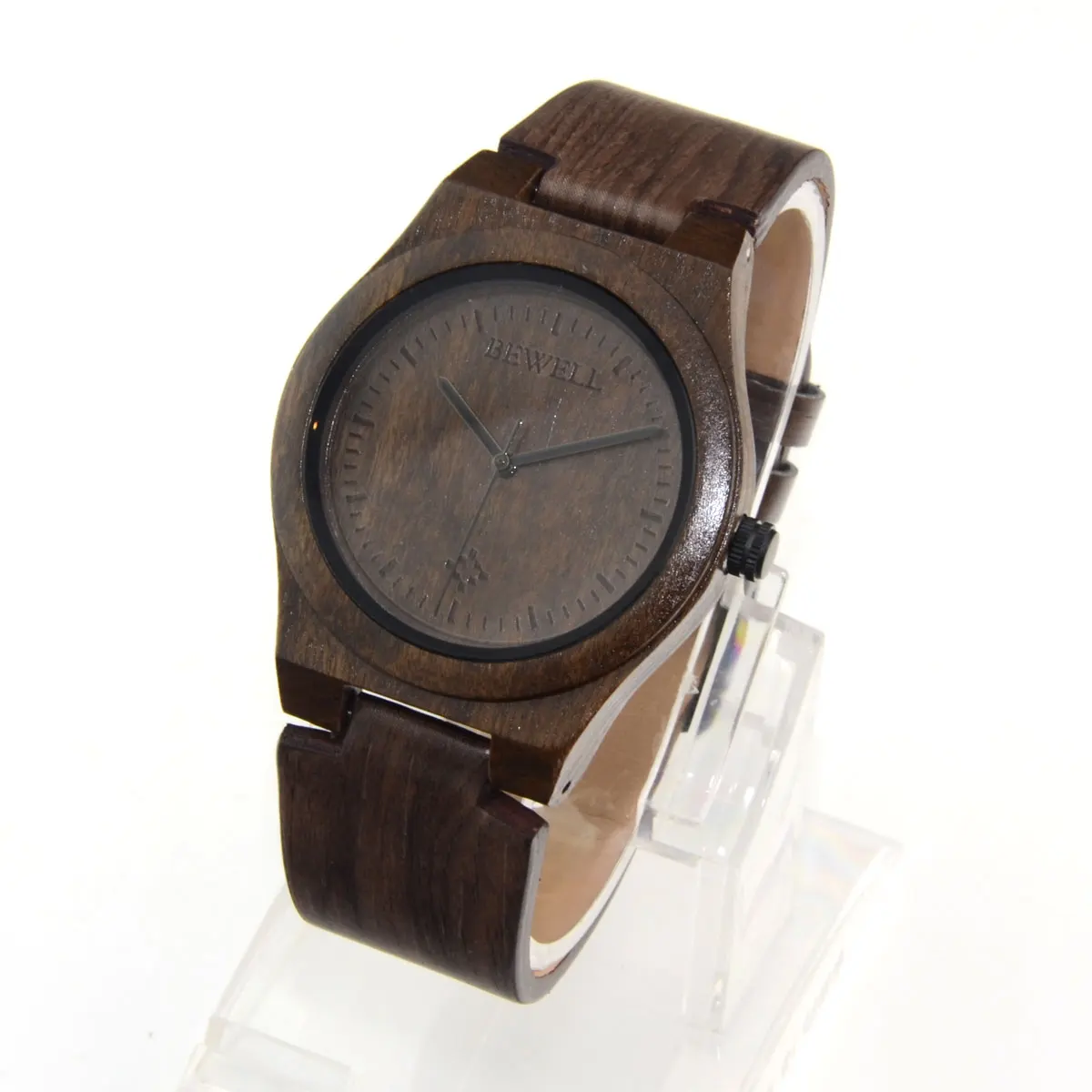 Maple Sandalwood BEWELL Simple Wooden Women Leather Band Quartz Wooden Watches