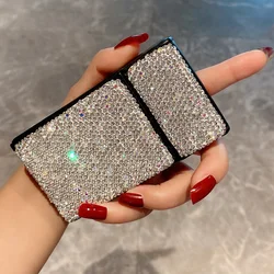 Diamond Slim Cigarette Case Leather Fine Clamshell Cigarettes Box Women Smoker Smoke Tool Supplies Portable Protective Cover Bag