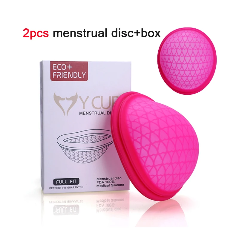 

2pcs Flat Menstrual Cup With Extra Thin Sterilizing Silicone Menstrual Disc Lady Menstruation Collector Women Mestrual Bowl