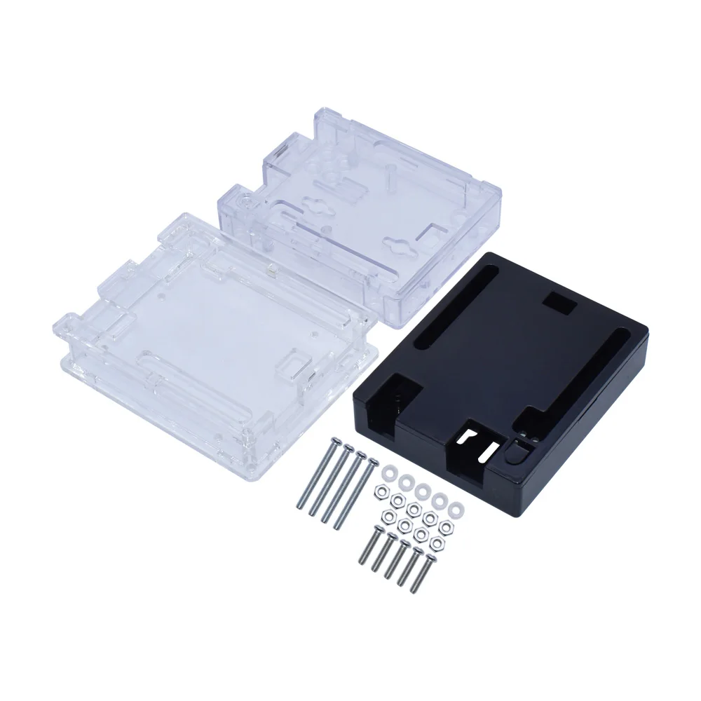Acrylic Black ABS Plastic Case Shell Transparent Box for Arduino UNO R3