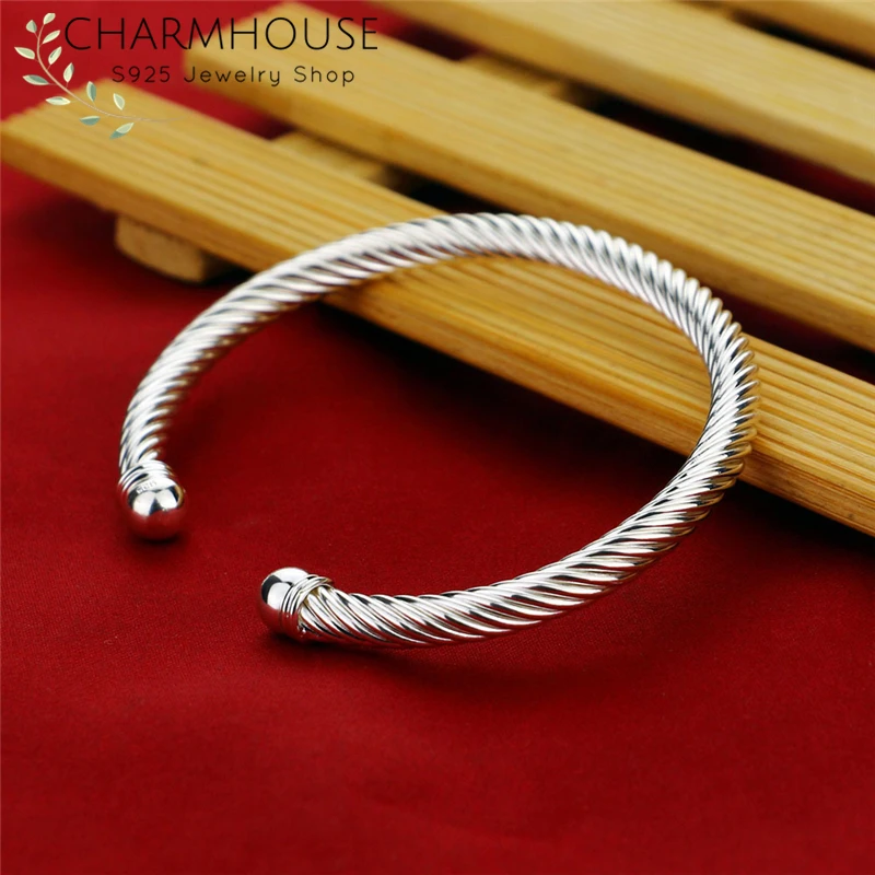 Silver Cuff Bangles For Women Simple Geometric Bangle & Bracelet Adjustable Pulseira Femme Vintage Jewelry Accesories Bijoux