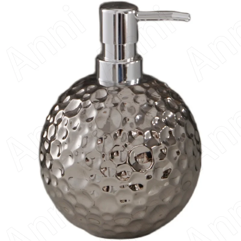 Creativity Silver Plated Ceramic Emtey Bottler Shampoo Nordic Modern Hammer Pattern Mirror Soap Dispenser Bathroom Accessories