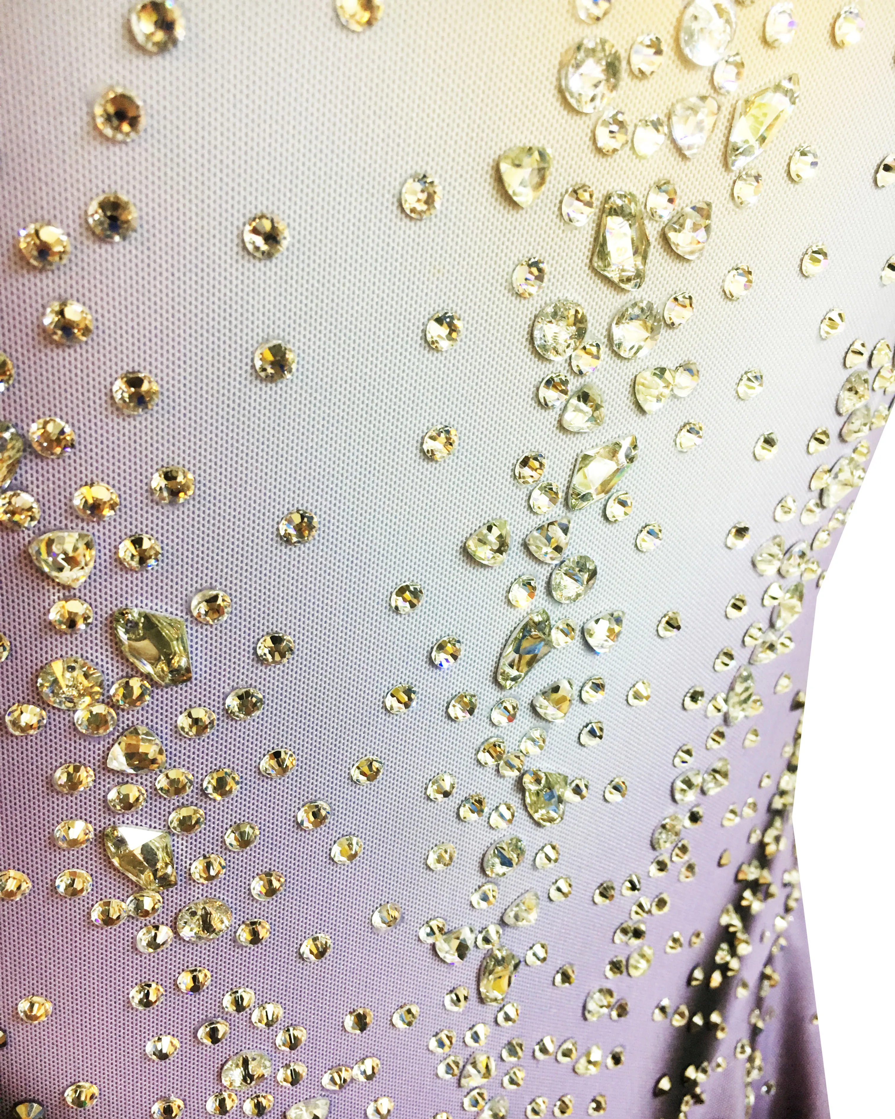 Violet Figure Skating Dress Long-Sleeved Ice Skating Skirt Spandex