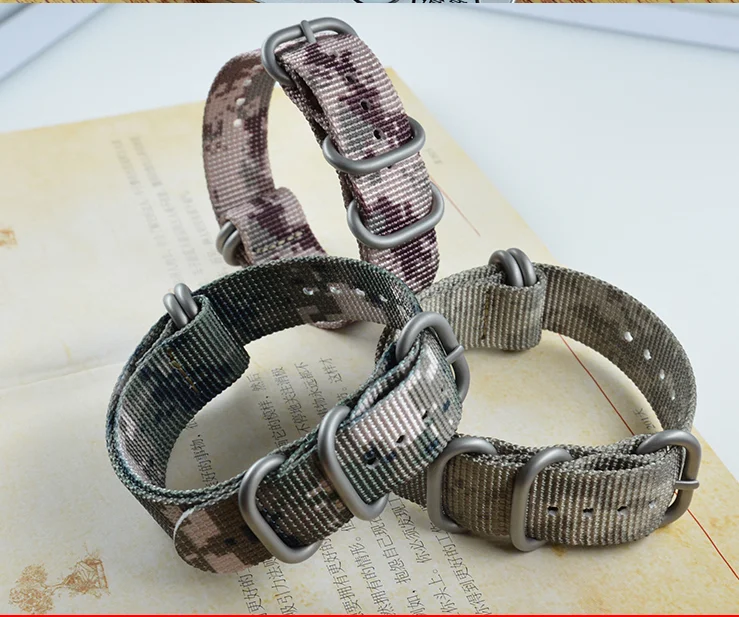 Thickened Camo Nylon Watch Strap 20.22.24MM