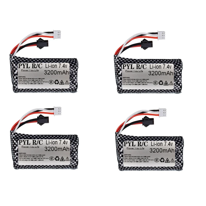 5 uds (enchufe SM) 7,4 V 3200mAH 25C 18650 batería de iones de litio para RC helicóptero coche tanques tren barcos pistolas juguetes 2S 7,4 V batería al por mayor