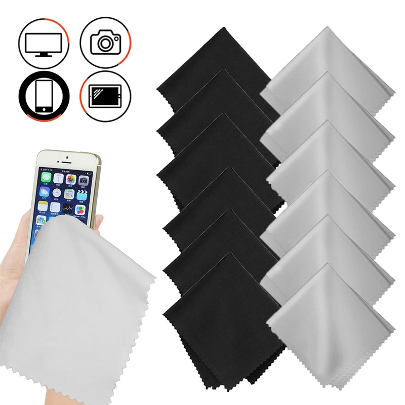 10/20pcs Fiber Cleaning Cloth Microfiber Rag for Computer Screen Camera Lens Remove Fingerprints Oil Dust Dirt Cleaning Tools