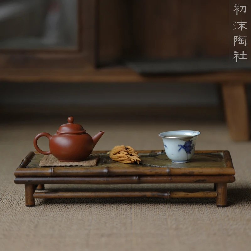 ★of the tea tray mottled bamboo pot bearing natural rock dry foam Taiwan Chinese bamboo tray household dry foam plate