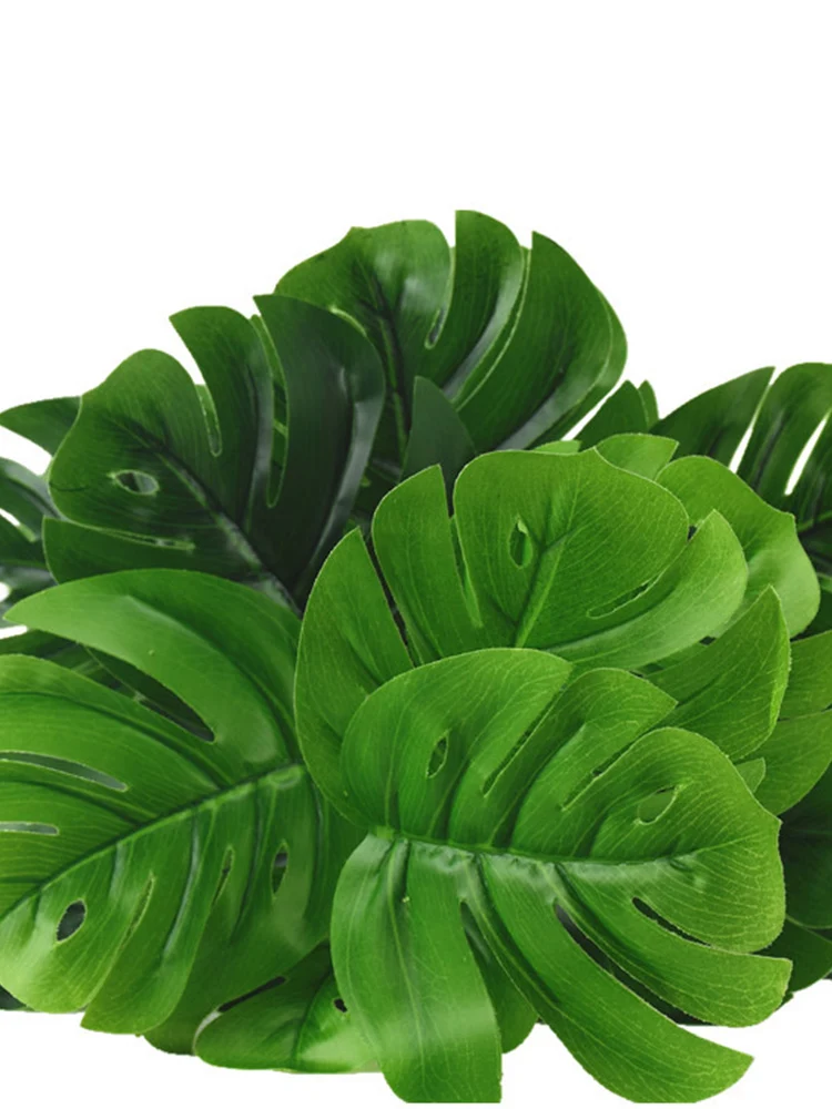 Artificial Plants Green Palm Leaves Monstera Home Garden Living Room Bedroom Balcony Decoration Tropical Plastic Fake Plant Long