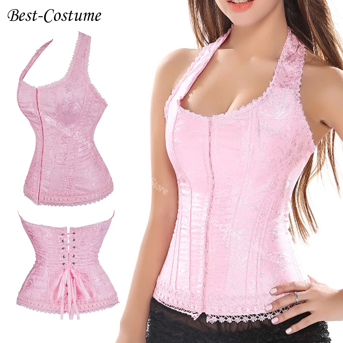 Gorsety damskie w stylu wiktoriańskim z ramiączkami, plus size, vintage, żakardowy gorset, bustier, seksowna bielizna