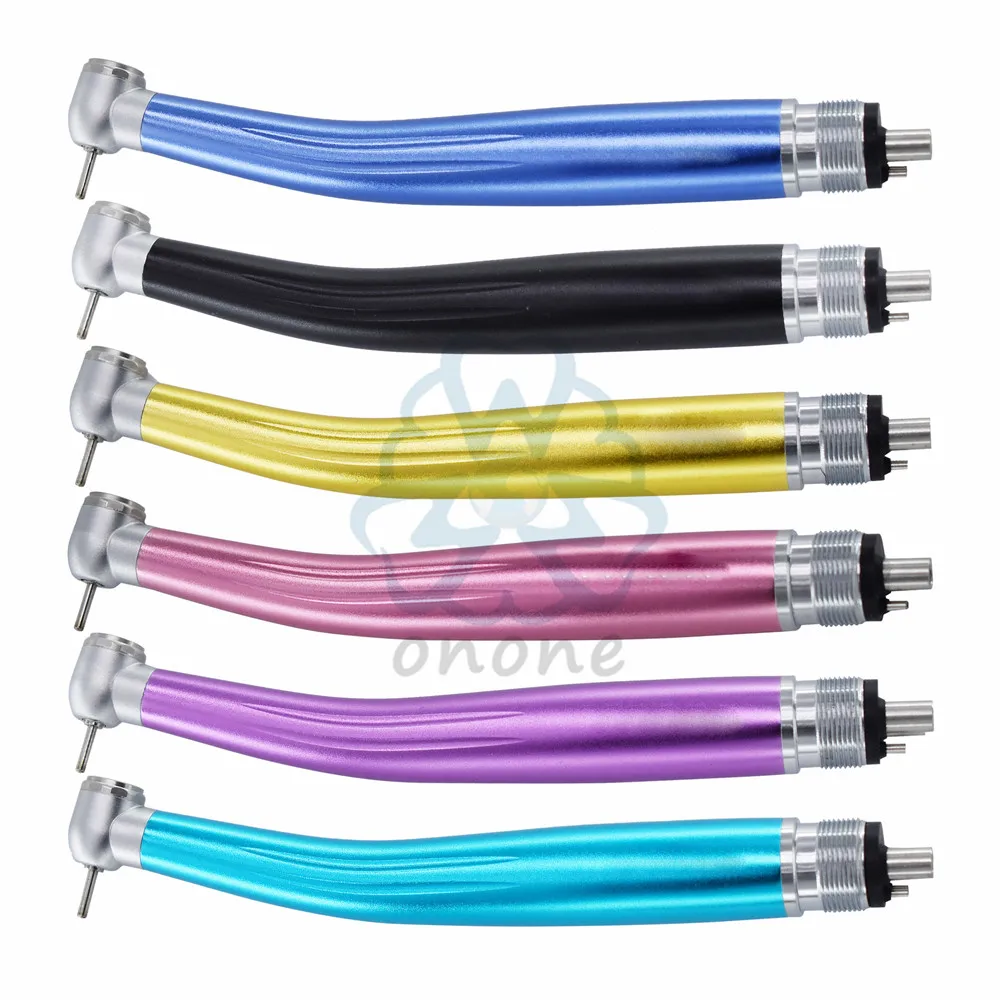 6pcs Push Button Air Turbine Dental High Speed Handpiece Single Water Spray Color Dental Tools B2/M4 Connector