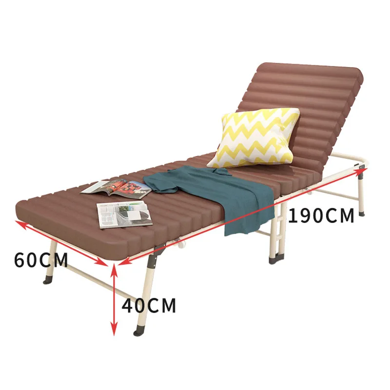 Foldaway เดียวเตียงสำนักงานเก้าอี้เลานจ์ห้องนอนเตียงนอนพักผ่อนเตียงนอนพักผ่อนคุ้มกันเตียงกลางแจ้งพับเตียง