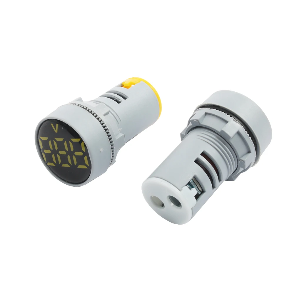 Led電圧計,22mm,AC60-500V led,パイロットライト,赤,黄,緑,青,白,デジタル電流計の列
