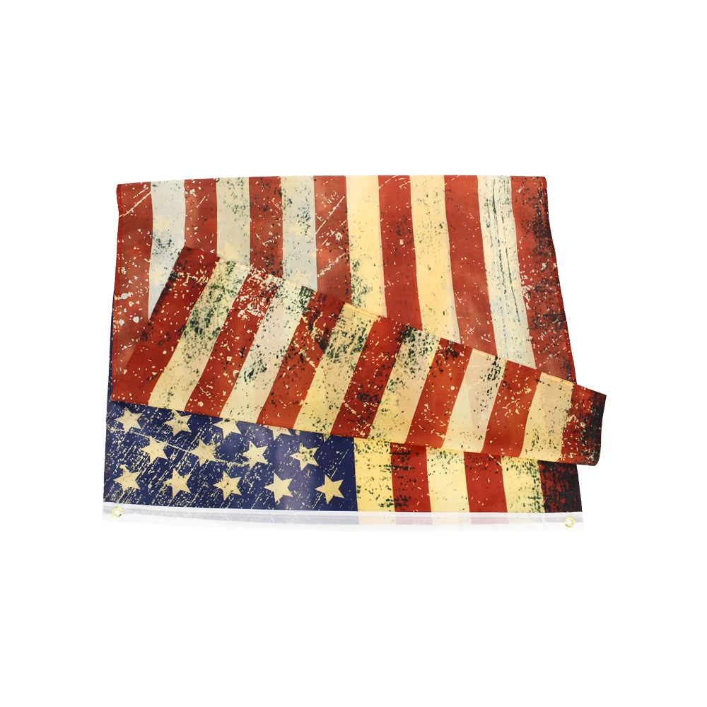 FLAGHUB 60X90 90X150cm USA Vintage Style Tea Stained Old Antiqued American US Flag For Decoration