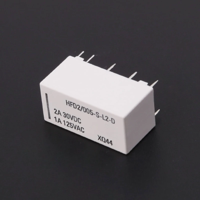 New 5V Coil Bistable Latching Relay DPDT 2A 30VDC 1A 125VAC HFD2/005-S-L2-D Realy