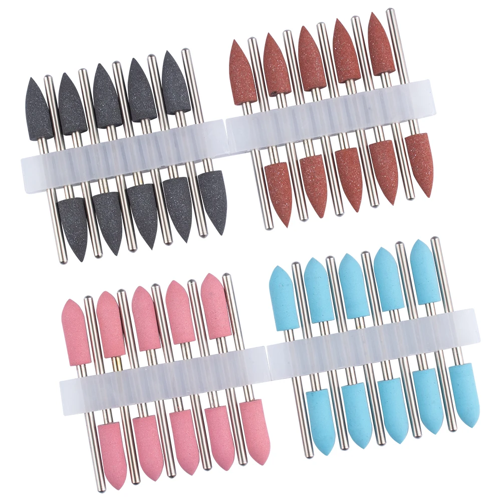 10pcs Silicone Milling Cutter for Manicure Rubber Nail Drill Bits Machine Manicure Accessories Nail Buffer Polisher Grinder Tool