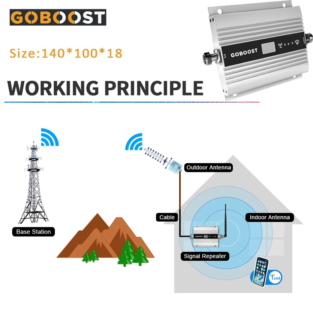 Amplificador de señal LTE 2100 para teléfono móvil, miniamplificador de señal con pantalla LCD, 3G, WCDMA, 2100mhz