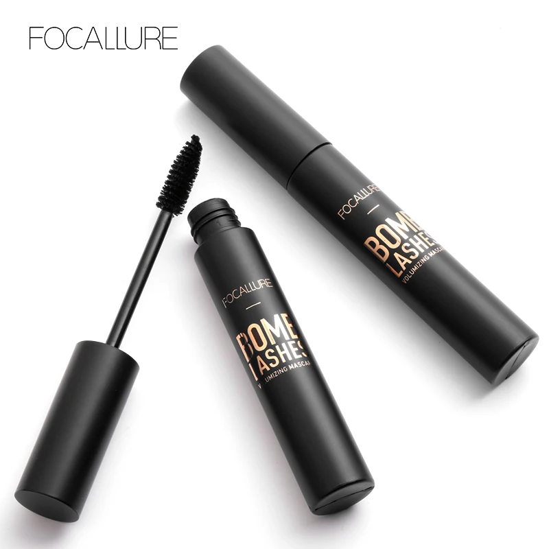 FOCALLURE 3D Silk Fiber Black Mascara Volume Curling Rimel Mascara Eyelash Extension Waterproof Thick Eye Lashes Mascara