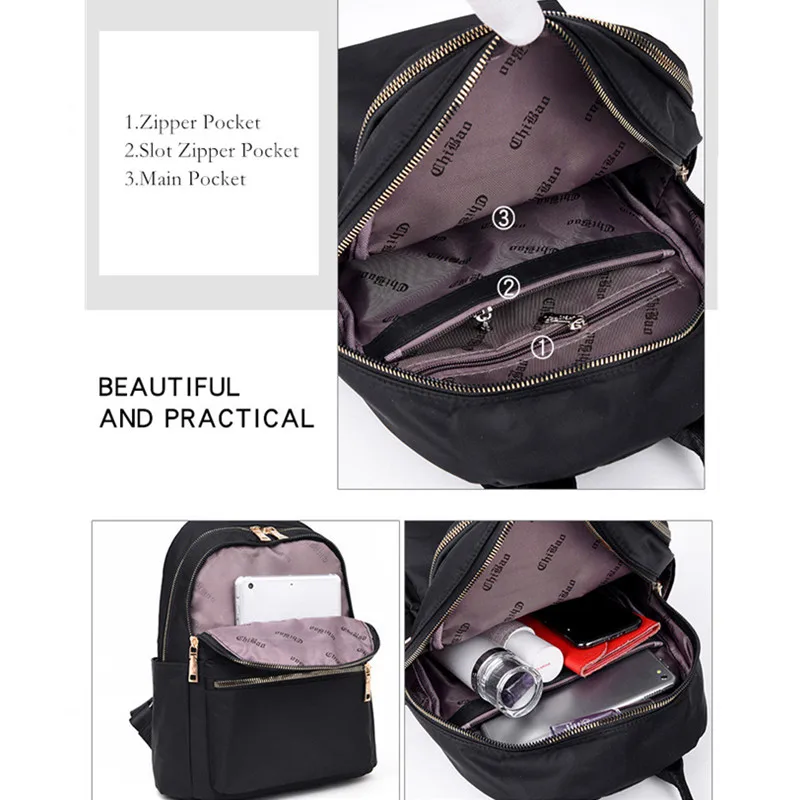 Vento Marea-mochila de nailon para mujer, bolso de hombro de viaje, suave, escolar, Color rojo, sólido, 2019