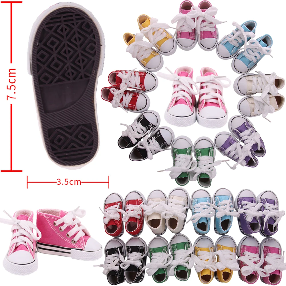 7.5 cm Doll Shoes Canvas For 43 cm Born Baby Clothes Items Accessories & Nenuco & 1/3 BJD Blyth Shoes,Gift,Toys For Girls