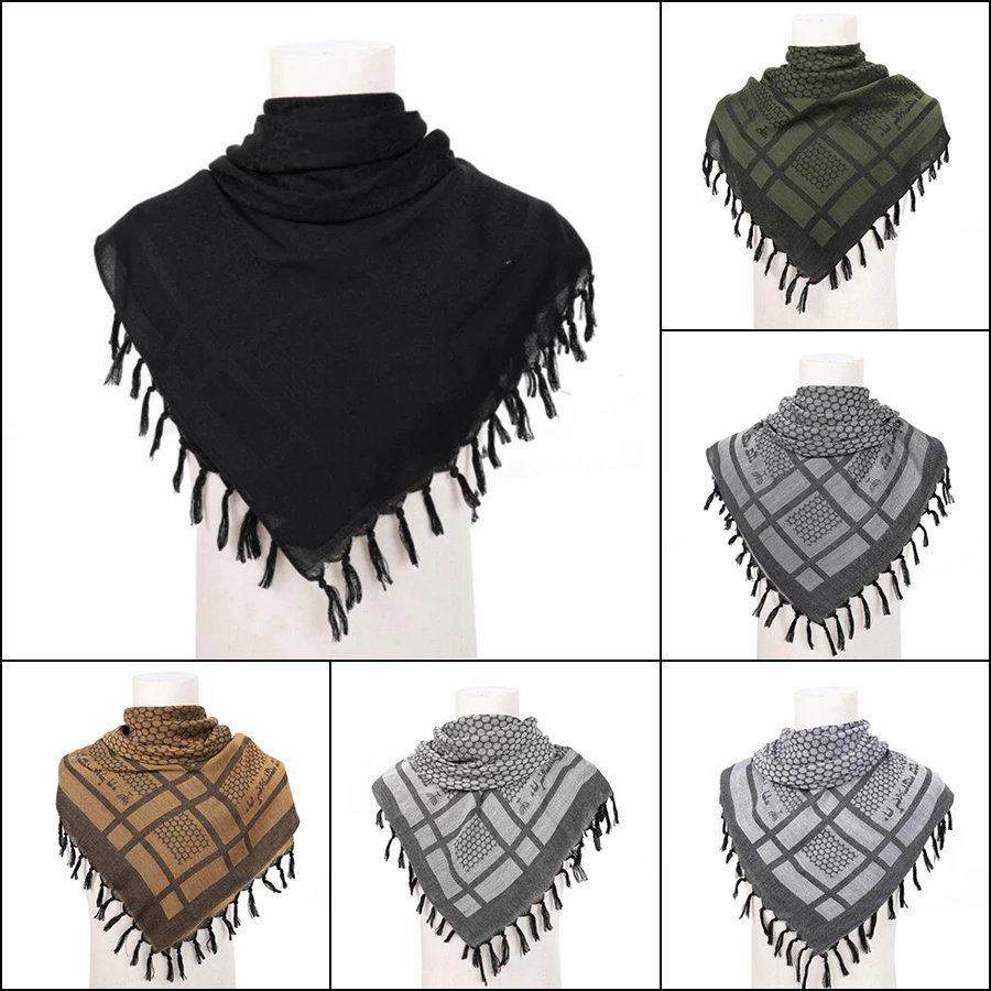 Python Snake Pattern Men's Shemagh Arabic Head Scarf Male Desert Black Palestine Keffiyeh Women's Scarf Outdoor Hunting Tactical