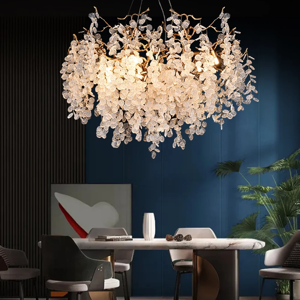 Nordic Industrial Chandeliers Lighting Lamp Crystal Designer Hanging Chandelier Tree Branch Dinning Room Lighting Fixtures