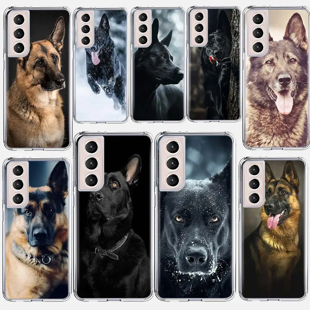 German Shepherd Dog Soft Silicone Phone Case For Samsung Galaxy S24 S23 S22 Ultra S21 S20 FE S10 Plus S10E S9 S8 + Cover Capa