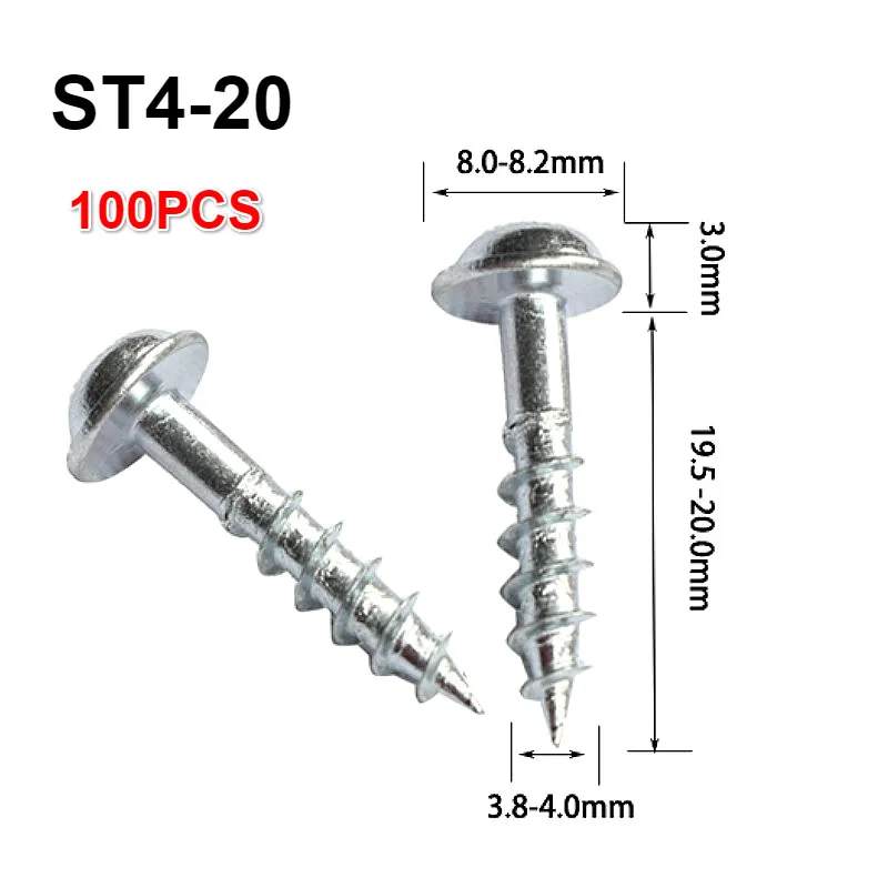 100 Uds carpintería antioxidante agujero oblicuo tornillos autorroscantes clavos galvanizados de alta resistencia para plantilla de agujero de bolsillo ST4-25 ST4-38