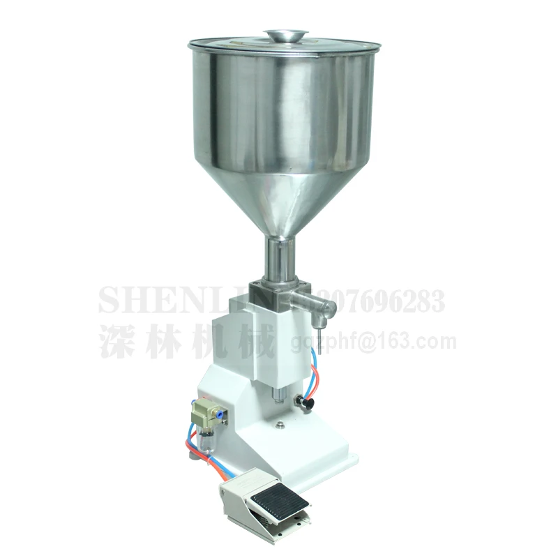 A02 filling machine small filler for costmetic cream pedal bottling machine 3-50ml stainless filler food safe SS304 10L hopper