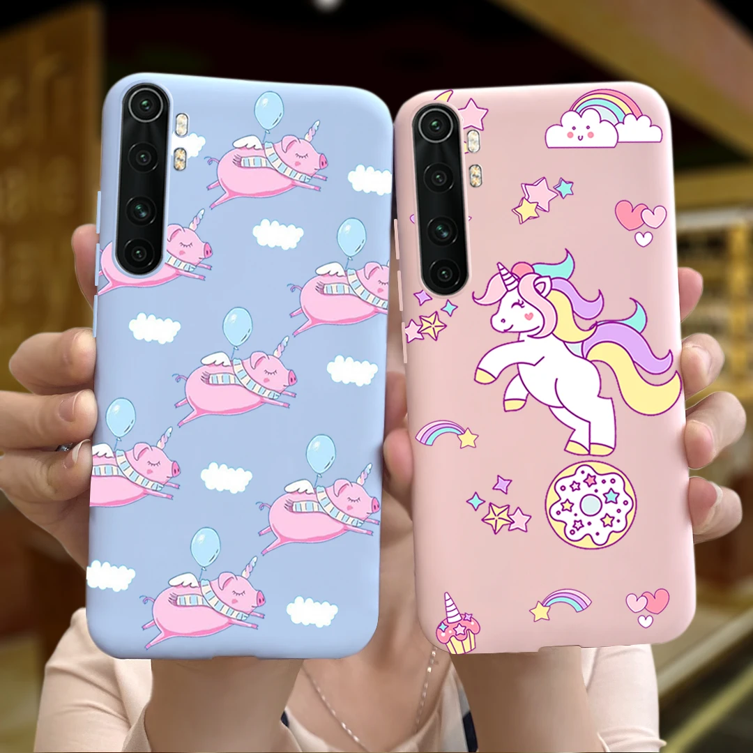 かわいい漫画ケースシャオ mi 注 10 Lite プロケース mi Note10 プロシリコーンソフトキャンディーカラーカバーバンパーシャオ mi Note10Lite 10